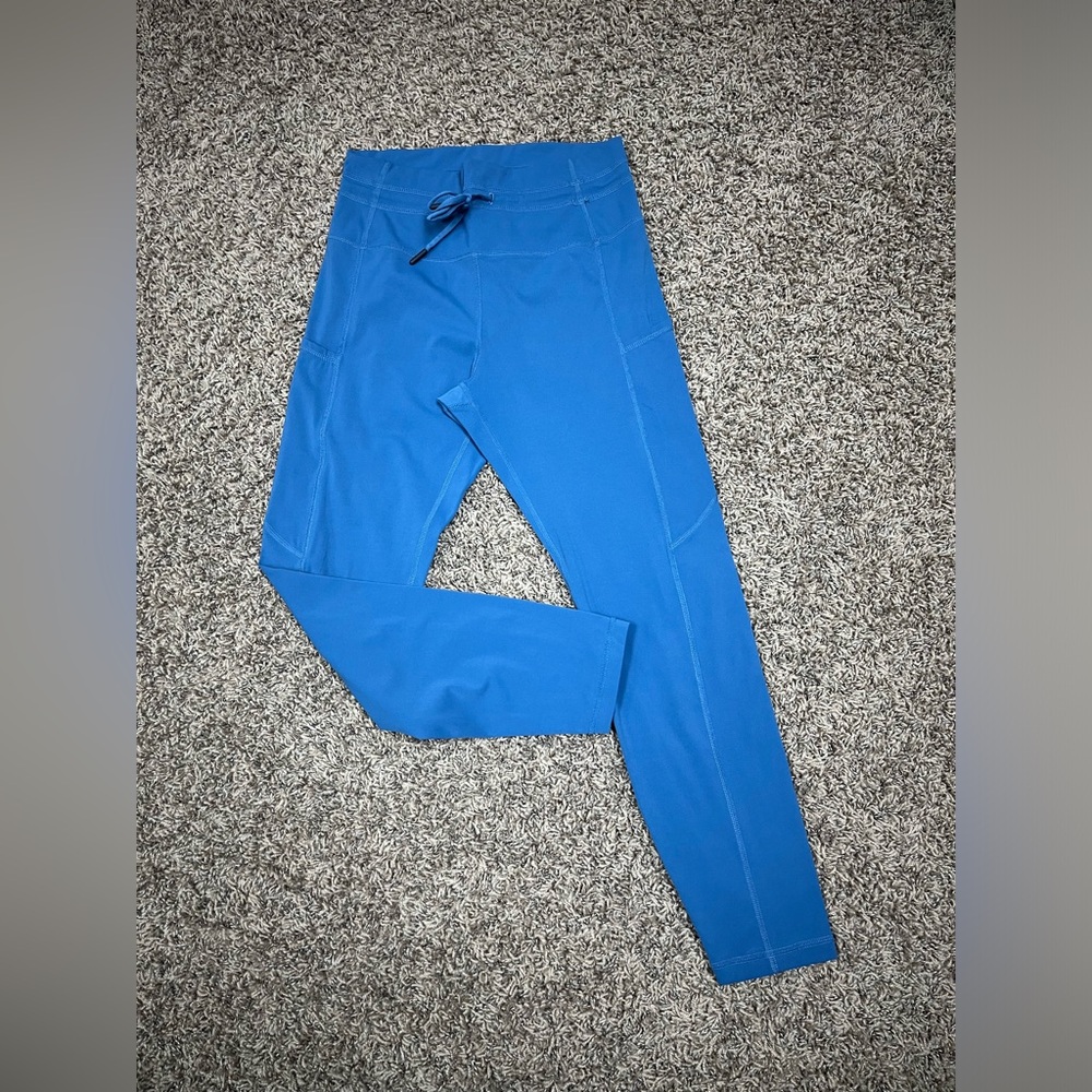 Zyia drawstring luxe pocket leggings - blue - size 4